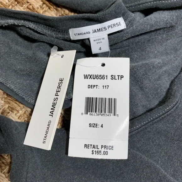 Brand New Standard James Perse Size 4 Gray Dress - Picture 7 of 10